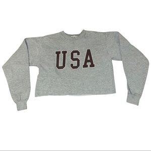 John Galt/Brandy Melville cropped USA sweatshirt